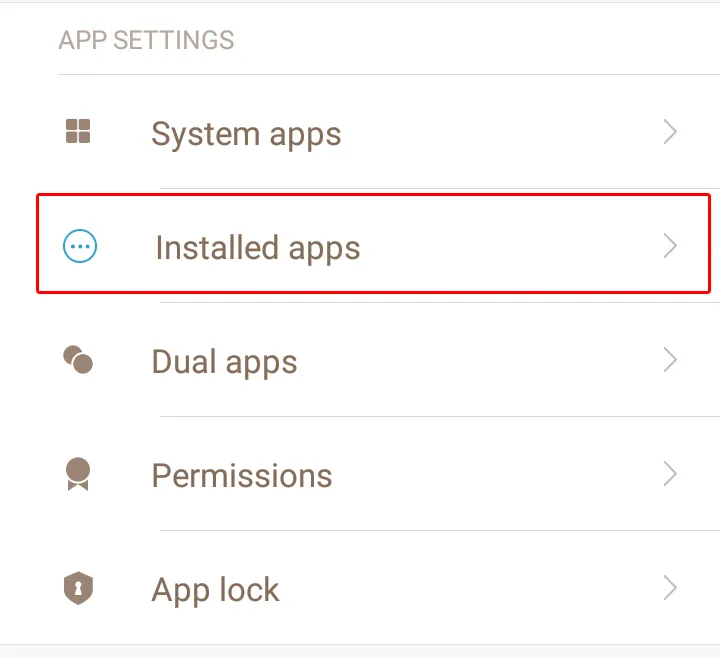installed apps