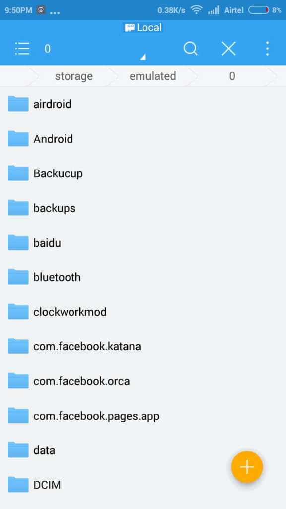 es file explorer show hidden files