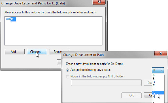 Assign a New Drive Letter Name To SD Card