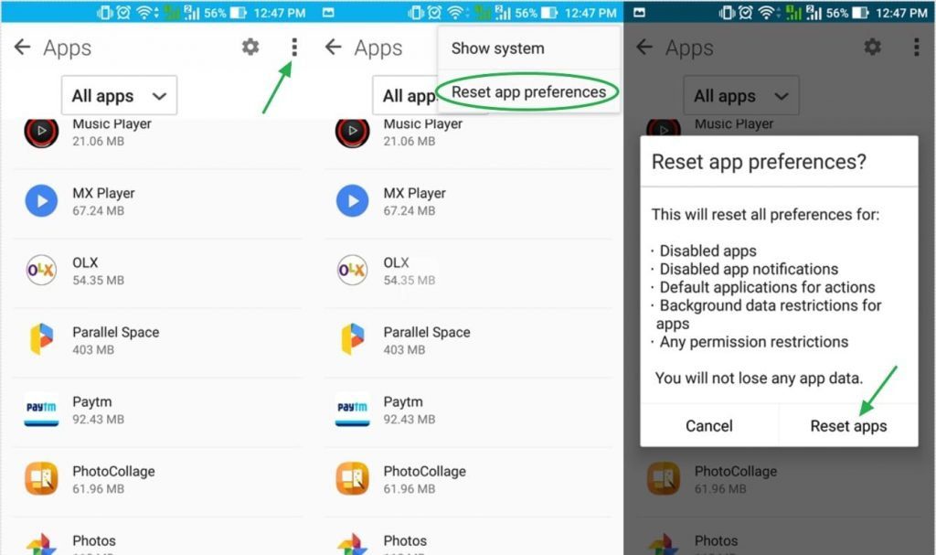 Reset App Preferences on Android