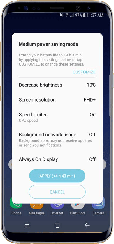 Samsung Galaxy Turn ON Power Saving Mode