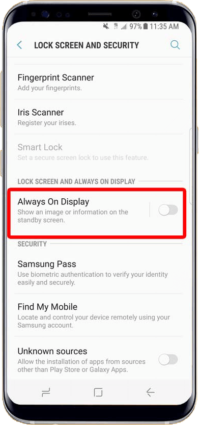 Samsung Galaxy Turn On Always On Display