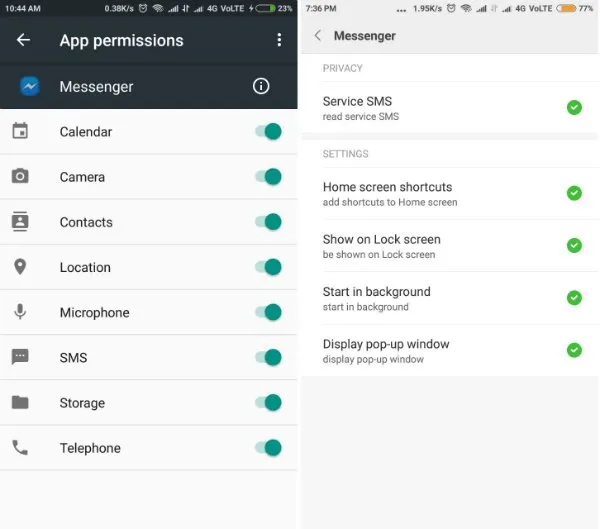 Allow Necessary Messenger App Permission