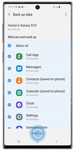 Backup Samsung Galaxy S21 Data via Samsung Account