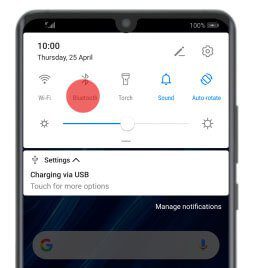 Turn Off and ON Bluetooth On Huawei P Series Phone