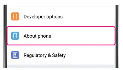 Update Android - Tap On About Phone