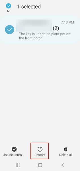 Restore Blocked Text Messages On Samsung