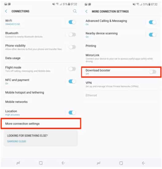 Enable Download Booster To Fix Failed To Download Attachment From Multimedia Message
