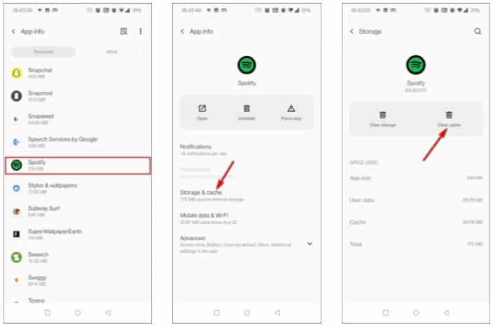 Clear Spotify Cache and Clear Spotify Data