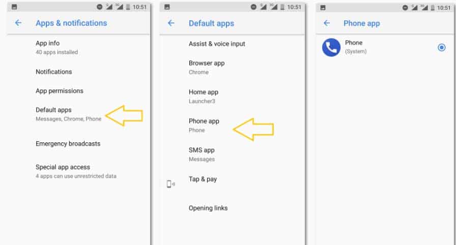 Set Default Phone App
