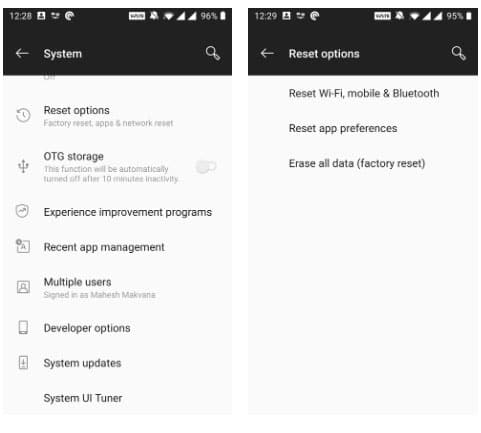 Factory Reset Android Device