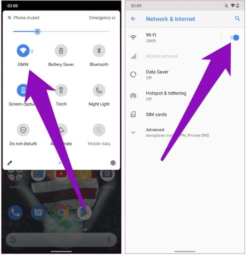 Turn Off And Turn On Wi-Fi On Android