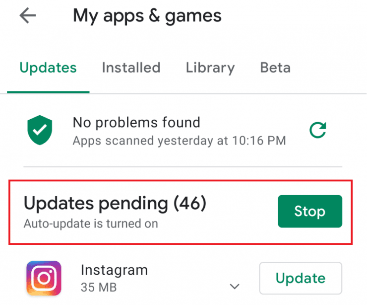 Disable Auto Update