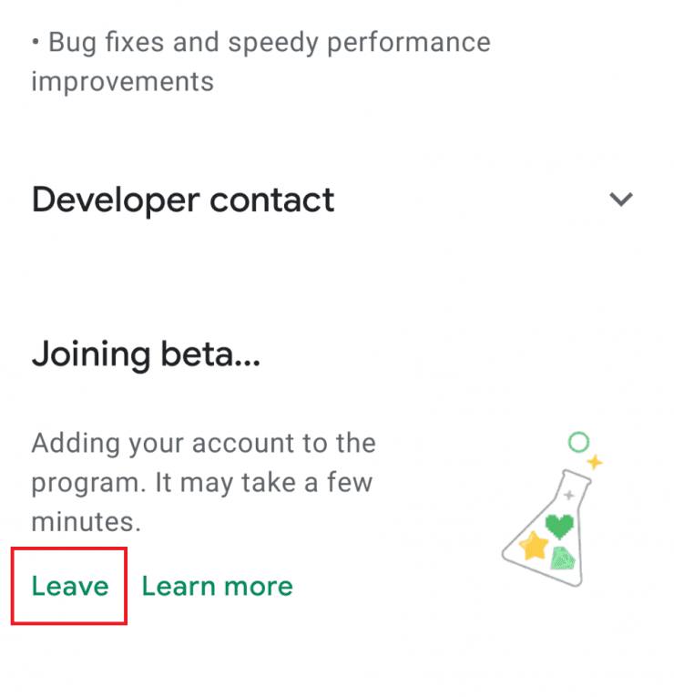 Leave Beta Testing Program