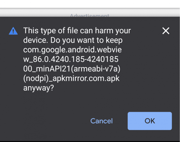 Manually Download Update For Android System WebView