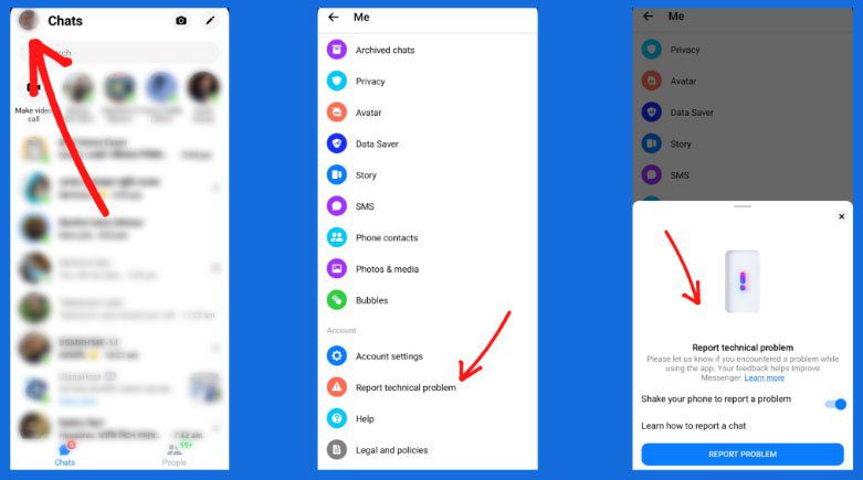 Report Technical Problem To Facebook Messenger
