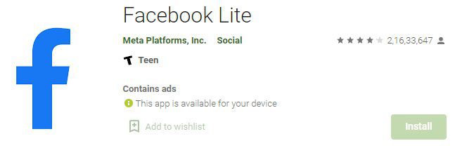 Try Facebook Lite