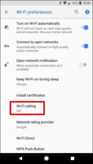 Turn Off WiFi Calling Feature