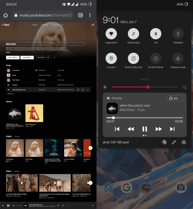 Play YouTube Music In Backround Through YouTube Music Website