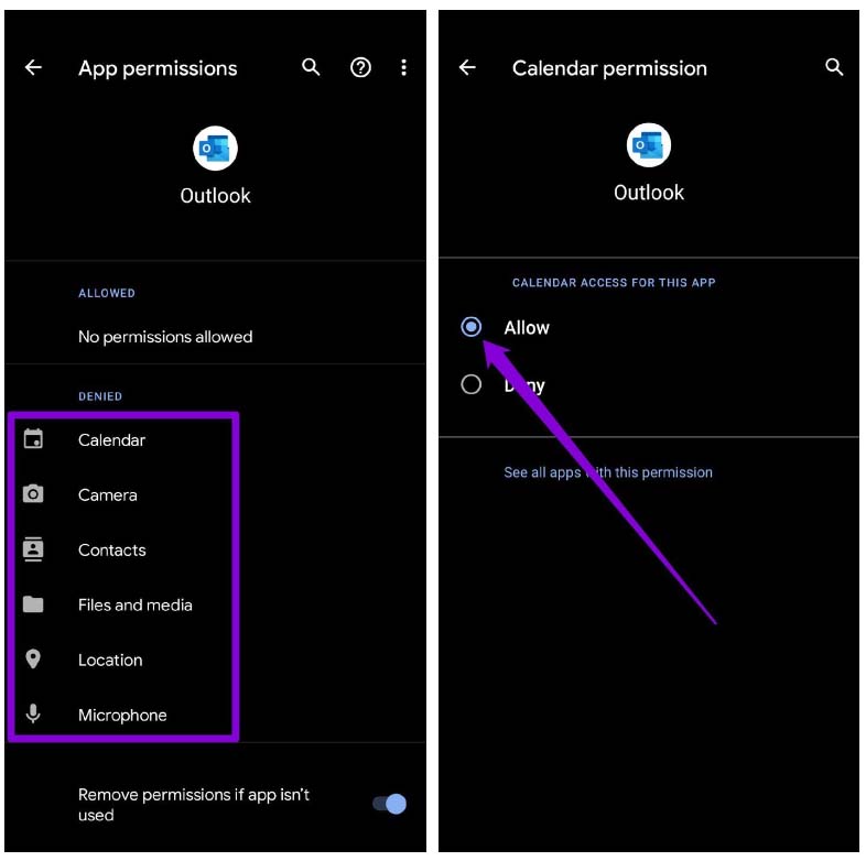 Check Outlook App Permissions
