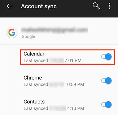 Make Sure You Have Enable The Calendar Sync On Your Android