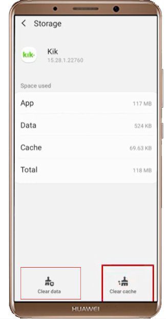 Clear Cache and Clear Data Of Kik App On Android