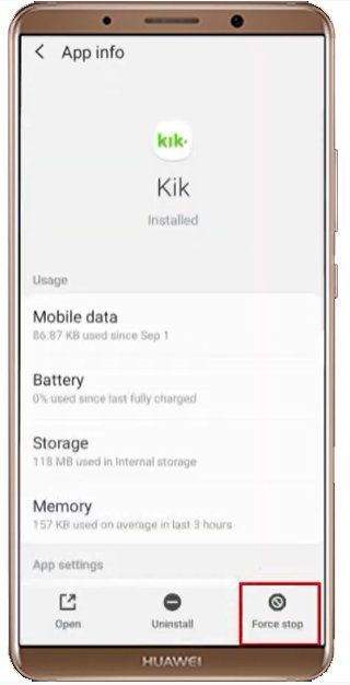 Force Stop Kik App On Android
