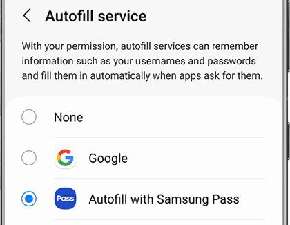 [Samsung] Turn Autofill Settings Off and On