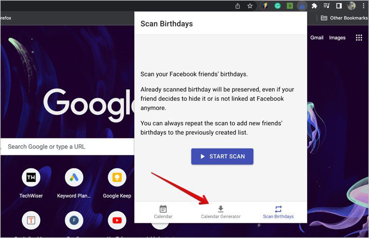 Step 1 - Delete and Update Facebook Birthdays in Google Calendar
