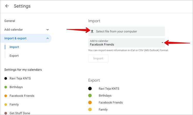 Step 9 - Importing Birthdays From Facebook To Google Calendar