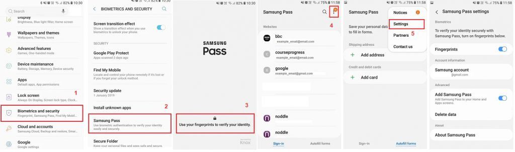 Steps To Find Samsung Pass Settings