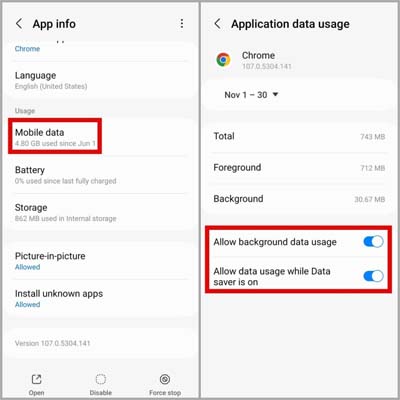 Allow Background Data Usage