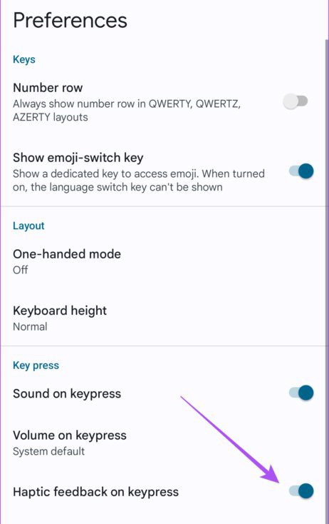 Turn On Haptic Feedback For Gboard
