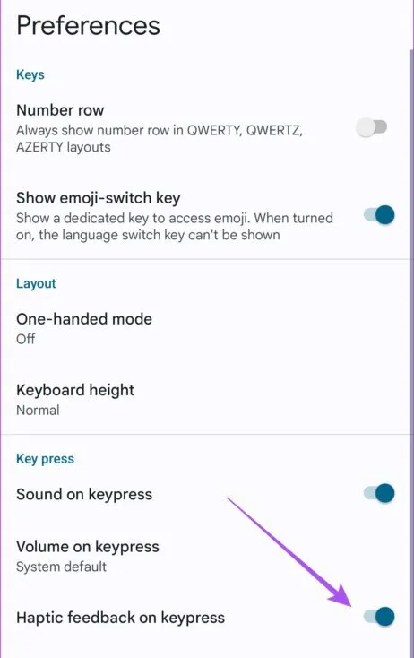 Turn On Haptic Feedback For Gboard