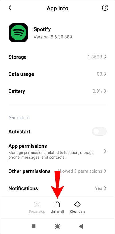 Clean Re-Install Spotify On Android