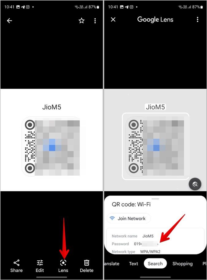 Scan Samsung Phone Wifi QR Code to View Actual Password