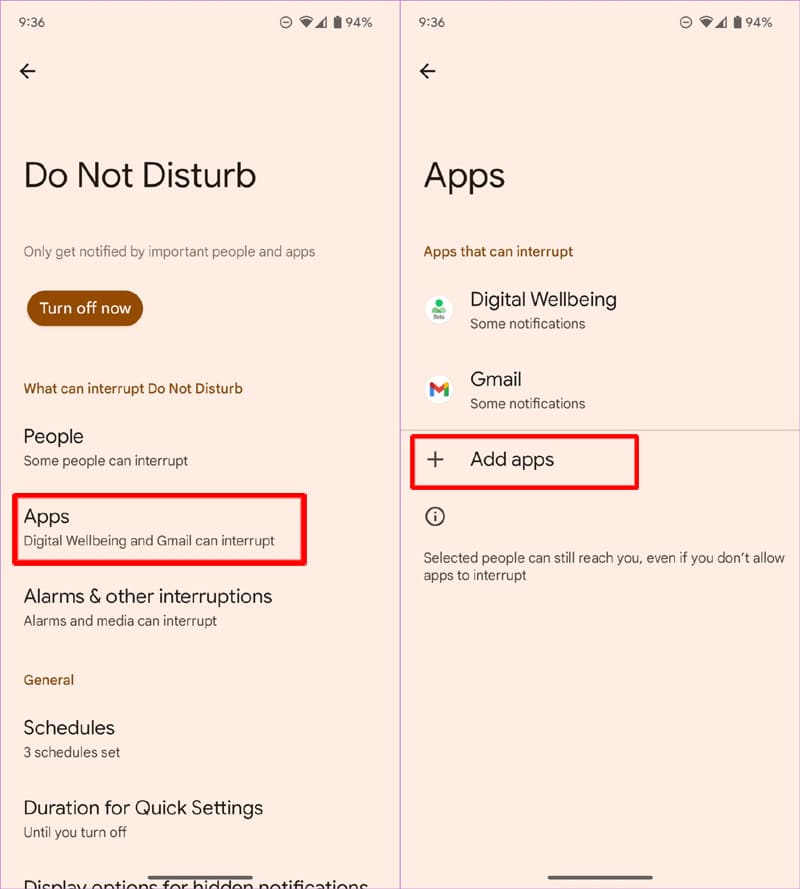 Allow Apps In Do Not Disturb Mode