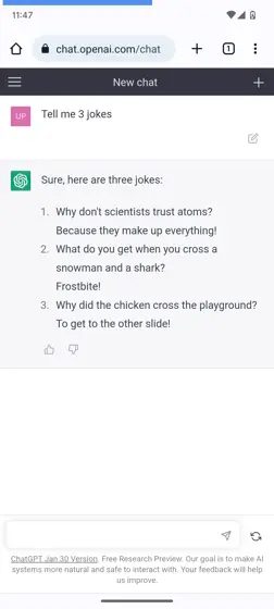 Ask Queries To ChatGPT on Android