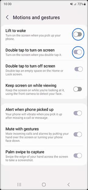 Disable Double Tap To Wake