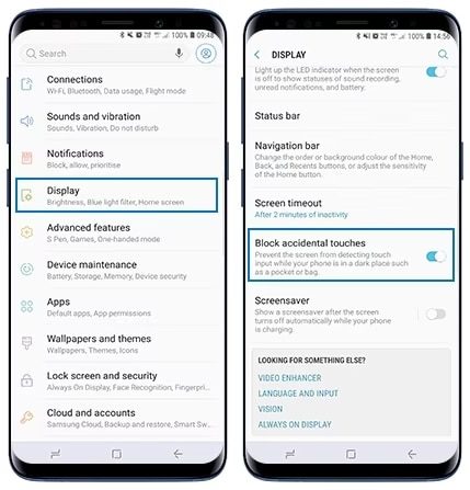 Turn ON Block accidental touches