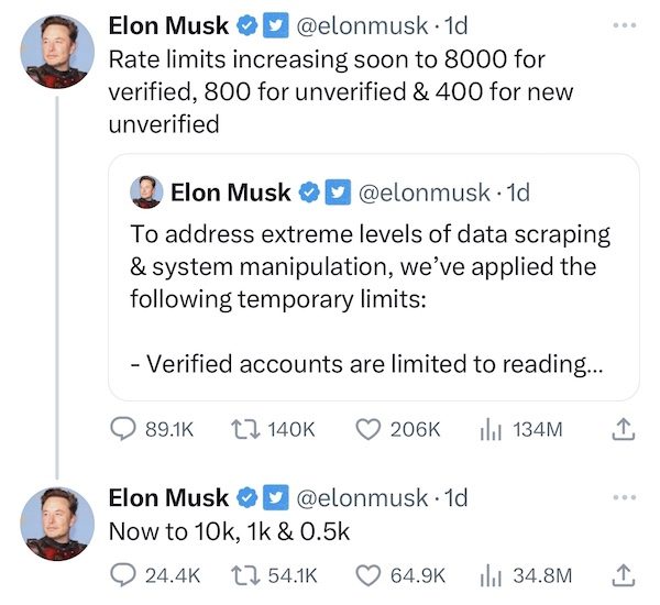 Twitter Rate Limit Updates