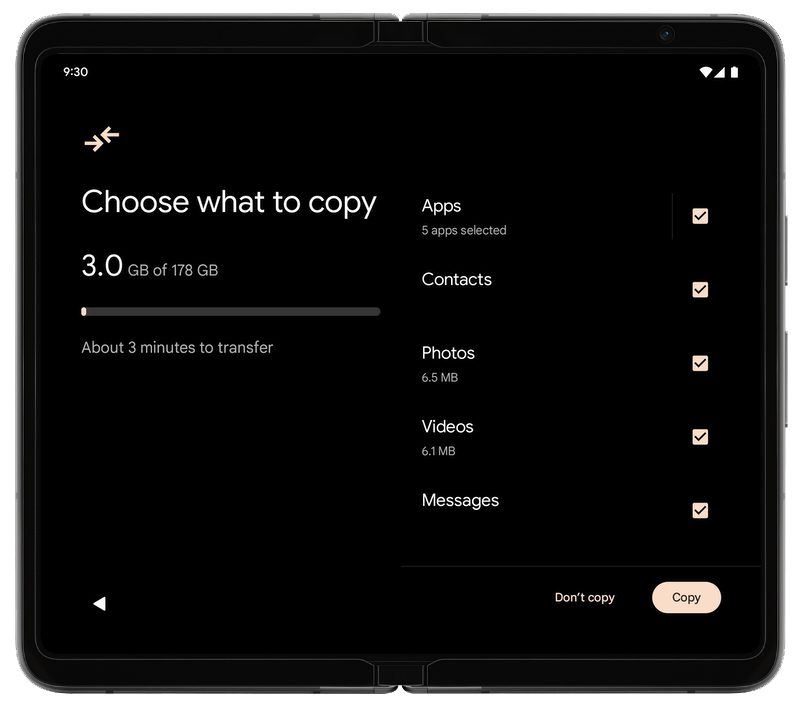 Chose what to copy and then tap on Copy