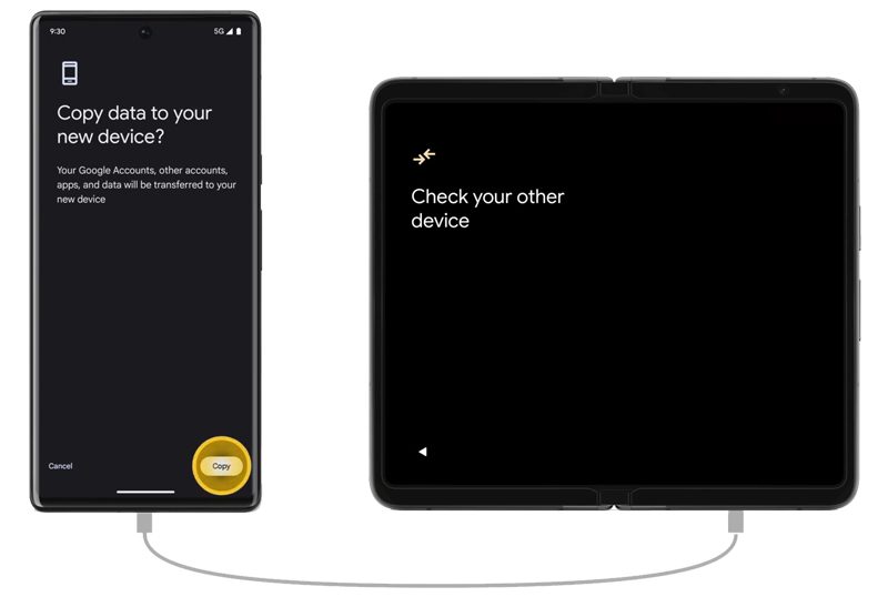 Tap copy on Android Phone