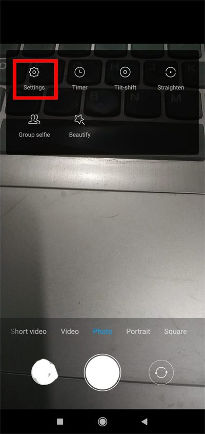 Open Camera Settings on Redmi Note 10 Pro