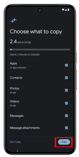Copy Data From iPhone To Pixel 8 or Pixel 8 Pro