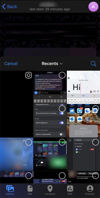 Steps to send a self destructing photo on Telegram