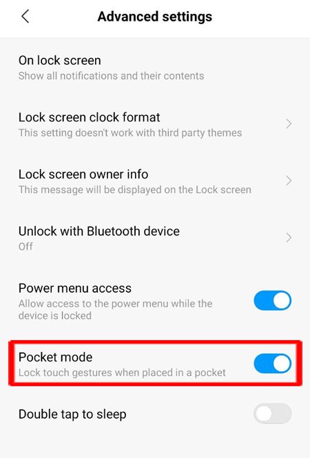Turn Off Pocket Mode To Fix Don’t Cover Earphone Area