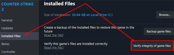 CS2 Verify Integrity of Files