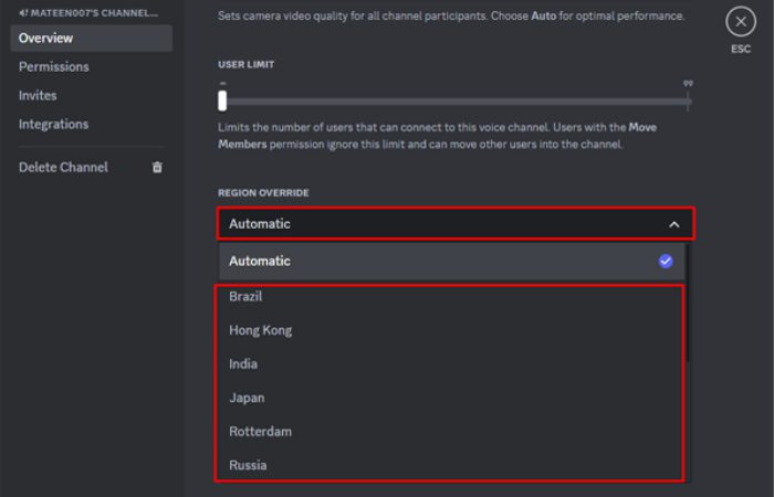 Change The Voice Region In Discord