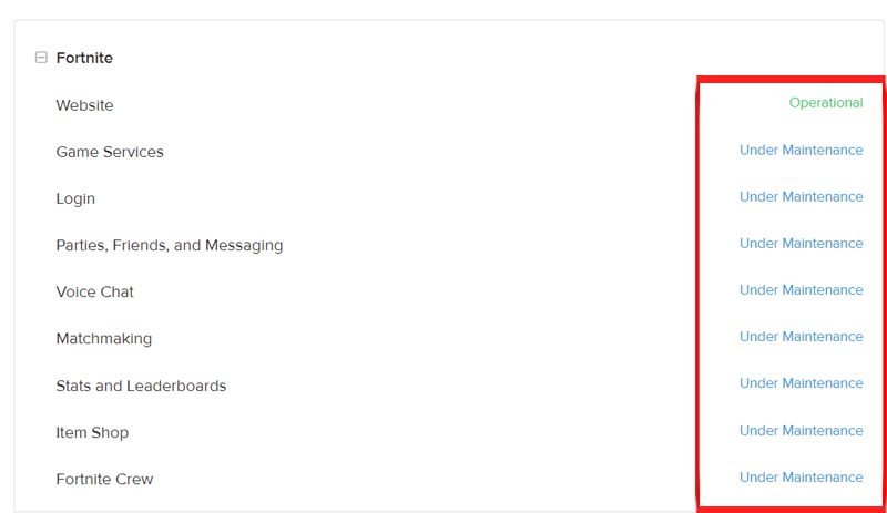 Check Fortnite Server Status